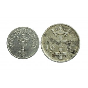 WM GDAŃSK, EMISSION 1932 - nickel 1/2 and 1 GULDEN, set of 2 pieces, rarer