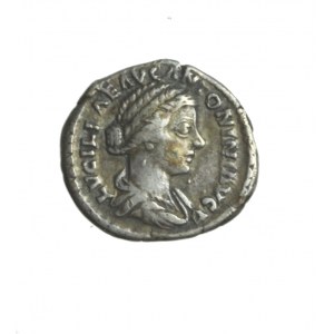 RZYM, LUCILLA, żona VERUSA, rzadki denar z Vestą