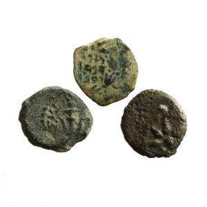 JUDEA - HASMONEUS dynasty, bronzes, set of 3 pcs