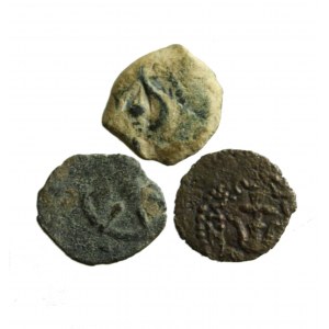 JUDEA - HASMONEUS dynasty, bronzes, set of 3 pcs