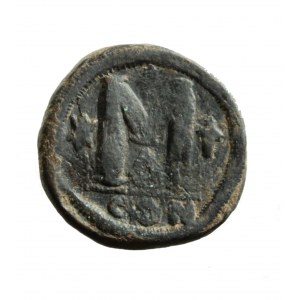 BIZANCJUM - JUSTINIANUS I (527-565 ne), AE folis, Konstantinopel
