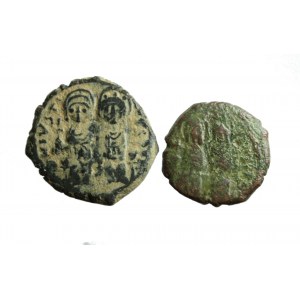 BIZANCJUM - JUSTINUS II (565-578 ne), AE K=half-foliate, set of 2 pcs.