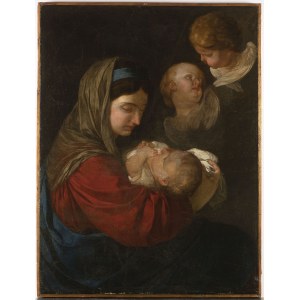 Simone Cantarini (1612 - 1648), Madonna with the Child and two Angels, Simone Cantarini (1612 - 1648), Madonna with the Child and two Angels