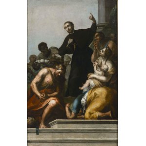 Italian Painter of the Late 17th/Early 18th Century, Saint Francis Xavier at Baptism, Italian Painter of the Late 17th/Early 18th Century, Saint Francis Xavier at Baptism
