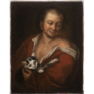 Spanish Master 17th century, Portrait of Man with Cat, Spanish Master 17th century, Portrait of Man with Cat