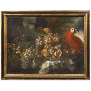 Maximilian Pfeiler (1656-1746), Still Life with Grapes and Parrot, Maximilian Pfeiler (1656-1746), Still Life with Grapes and Parrot