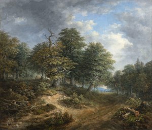 Johann Jakob Dorner the Younger (1775 Munich - 1852 Munich), Forest Landscape with a Road to the Village, Johann Jakob Dorner the Younger (1775 Munich - 1852 Munich), Forest Landscape with a Road to the Village