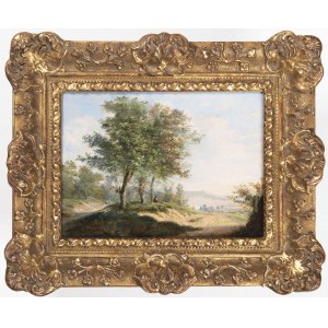 German painter, 19th century, Landscape with Three Trees, German painter, 19th century, Landscape with Three Trees