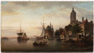 Elias Pieter Van Bommel, 1875, A View of Amsterdam, Elias Pieter Van Bommel, 1875, A View of Amsterdam