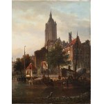 Elias Pieter Van Bommel, 1875, A View of Amsterdam, Elias Pieter Van Bommel, 1875, A View of Amsterdam