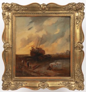 Josef Carl Berthold Püttner (1821, Planá u Mariánských Lázní - 1881, Vöslau), Pair of Seascapes, Josef Carl Berthold Püttner (1821, Planá u Mariánských Lázní - 1881, Vöslau), Pair of Seascapes