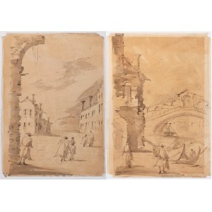 After Francesco Guardi, 18/19th Century, Pair of Venetian Capriccio, After Francesco Guardi, 18/19th Century, Pair of Venetian Capriccio