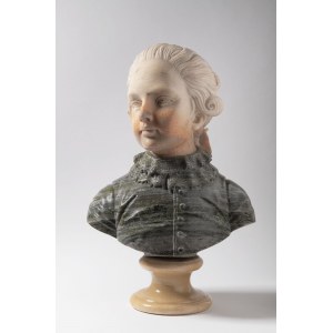 A marble bust of the young Mozart, year 1950, A marble bust of the young Mozart, year 1950