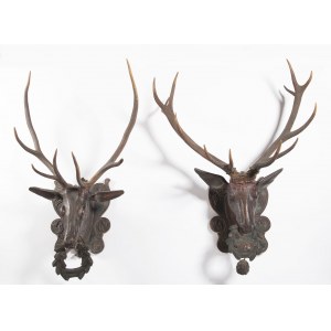A Pair of Deer Heads, 18th century, A Pair of Deer Heads, 18th century