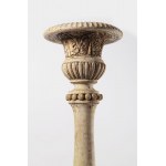 A Massive Italian Patinated Wooden Candlestick, 18th Century, A Massive Italian Patinated Wooden Candlestick, 18th Century