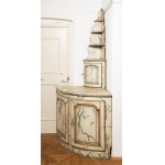 A Pair of Faux-Marble-Painted Wooden Corner Cupboards, A Pair of Faux-Marble-Painted Wooden Corner Cupboards