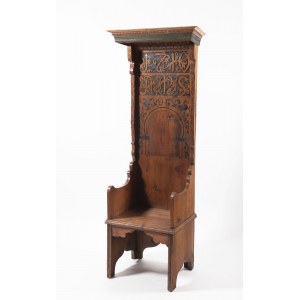 Wooden Throne Chair, Tyrol, probably 19th century, Wooden Throne Chair, Tyrol, probably 19th century