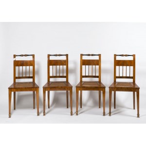 Four Biedermeier Armchairs, 19th Century, Four Biedermeier Armchairs, 19th Century