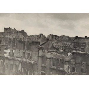 Spalone domy Kopernika Ordynacka fotografia Eugeniusz Haneman [Vintage Print / zniszczenia wojenne Warszawy / Powstanie Warszawskie / 1944]