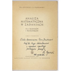 KRYSICKI Wł., WŁODARSKI L. - Mathematische Analyse[...] Teil 1. Widmung der Autoren