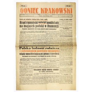 Kraków GONIEC. Dash unter dem Konto von Śmigły-Rydz, Beck und Co. Die rumänische Regierung hat eine Beschlagnahmung des Eigentums von Pol...