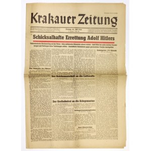 KRAKAUER Zeitung. Krakau 1944. zeitungdsverlag. folio. R. 6, no. 187: 21 Juli 1944. p. [8].