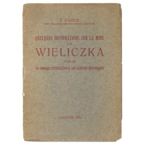 ROZEN Z. - Trochę wiadomości o kopalni w Wieliczce - po francusku. Podpis autora