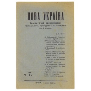 NOVA Ukraina. Nr 7: 1 VII 1922.