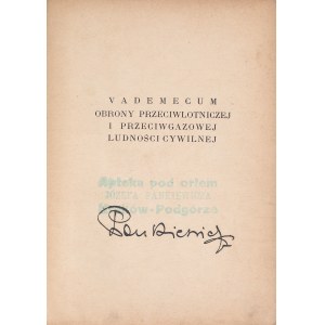 [APTEKA POD OR£EM JÓZEF PANKIEWICZ KRAKÓW-PODGÓRZE] Vademecum LOPP 1935 [Autograph by T. Pankiewicz].