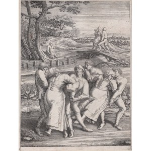 HONDIUS Henryk (1573-1650), BRUEGEL Piotr (wg) - Trzy epileptyczki. Miedzioryt, 1642 r.