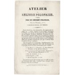 [OGIŃSKI Gabriel] Zbiór 3 druków ulotnych związanych z Atelier de Reliure Polonais Gabriela Ogińskiego, Paryż lata 30. XIX wieku