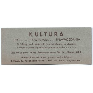 [KULTURA PARYSKA] Reklama. Po 1948 r.