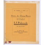[PADEREWSKI Ignacy] Program of the Ignacy Jan Paderewski charity piano recital, Paris 1923.