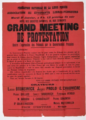 [PRZEŚLADOWANIA POLAKÓW W PRUSACH] Grand Meeting de Protestation, 1903