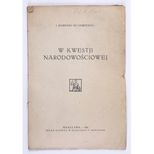 [KWESTIA ŻYDOWSKA] BAUDOUIN de Courtenay - W kwestii narodowościowej, Warszawa 1926