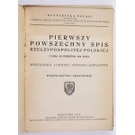 ERSTE ALLGEMEINE VOLKSZÄHLUNG IN DER REPUBLIK POLEN. Woiwodschaft Kraków. Warschau 1926