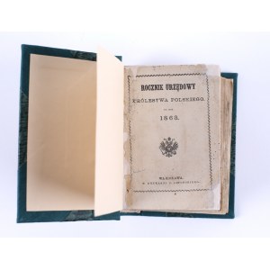 [POWSTANIE STYCZNIOWE] Offizielles Jahrbuch des Königreichs Polen für das Jahr 1863, Warschau.