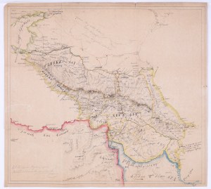 [WOJNA KRYMSKA / WISZNIEWSKI Michał] Morze Azowskie / Czerkassy / Georgia. Mapa rękopiśmienna z II poł. XIX w. Unikat