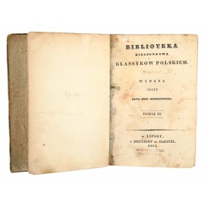 KRASICKI Ignacy - Works. Volume III. Leipzig, 1834