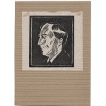 GRAMATYKA-OSTROWSKA Anna (1882 1958) - Portrait of Jan Lechon (?), woodcut on tissue paper.