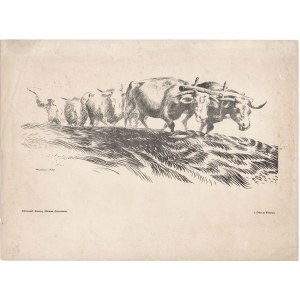 KRATOCHWIL Marian (1906 - 1997) - Ploughing in Volhynia [Borderland Sketchbook of Marian Krotochwil]. 1937.