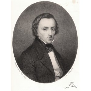 SCHEFFER Ary (1795-1858) [d'apres], LEMOINE Alfred - Portret Fryderyka Chopina [Paryż, po 1849]. Litografia