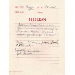 [Polnische Post] Patriotisches Telegramm an den Leiter des Postamts in Parczew. 1933