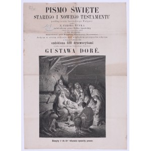 Prospekt für die Veröffentlichung der Bibel mit Illustrationen von Gustave Dore. Warschau, 1874.