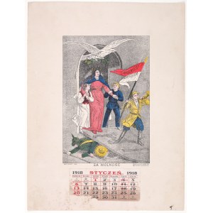 Für die Freiheit. Patriotische Lithographie. 1909 r.