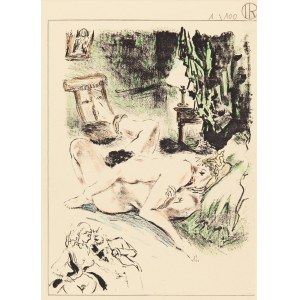 Artysta nieokreślony, francuski, monogramista TR?, Scena erotyczna z dwiema kobietami, początek XX wieku