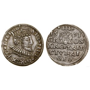 Polska, trojak, 1591, Ryga