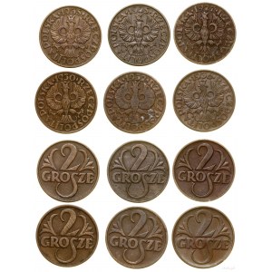 Polska, komplet monet 2 groszowych, 1923-1939, Warszawa
