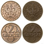 Polska, komplet monet 2 groszowych, 1923-1939, Warszawa