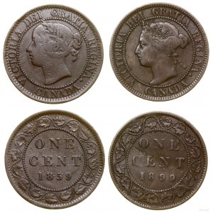 Kanada, zestaw: 2 x 1 cent, 1859 i 1899, Londyn